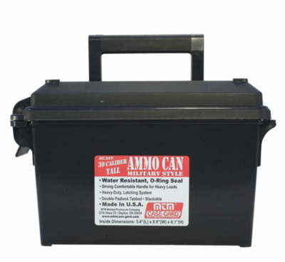 MTM Case-Gard AC30T40 Ammo Can Tall 30 Cal Black Polypropylene