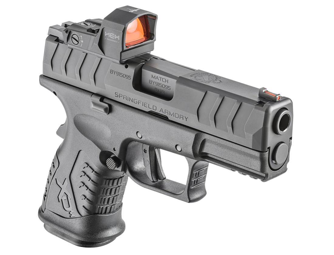 Springfield Armory XDME9389CBHCOSPD XD-M Elite Compact OSP 9mm Luger Caliber with 3.80&quot; Barrel, 14+1 Capacity, Black Finish Picatinny Rail Frame, Serrated/Optic Cut Black Melonite Steel Slide &amp; Interc