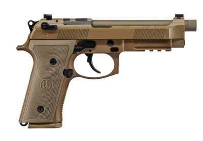 Beretta USA JS92QM9A4G M9A4 Centurion 9mm Luger Caliber with 5.10&quot; Barrel, 10+1 Capacity, Overall Flat Dark Earth Cerakote Finish, Picatinny Rail Frame, Serrated/Optic Cut Steel Slide, Aggressive Text