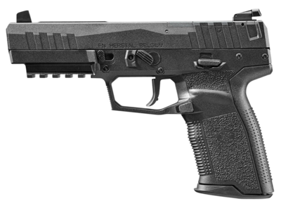 FN 66101274 Five-seveN MRD 5.7x28mm Caliber with 4.80&quot; Barrel, 20+1 Capacity, Matte Black Picatinny Rail/Serrated Trigger Guard Frame, Serrated/Optic Cut Black Steel Slide &amp; Texture Black Polymer Grip