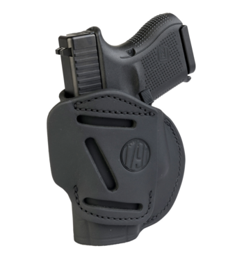 1791 Gunleather 4WH3SBLR 4-Way Concealment Holster Size 03 IWB/OWB Style made of Leather with Stealth Black Finish &amp; Belt Clip Mount Type fits S&amp;W M&amp;P, Glock 26 &amp; Ruger LC 9mm for Right Hand