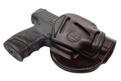1791 Gunleather 3WH3SBRA 3-Way Concealment Holster Size 03 OWB Style made of Leather with Signature Brown Finish &amp; Belt Loop Mount Type fits S&amp;W M&amp;P Shield, Glock 26 &amp; Ruger LC 9mm for Ambidextrous Ha