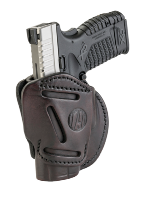 1791 Gunleather 3WH4SBRA 3-Way Concealment Holster Size 04 OWB Style made of Leather with Signature Brown Finish &amp; Belt Loop Mount Type fits Springfield XD-S/XD, Walther PPS &amp; Taurus G2c for Ambidextr