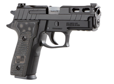Sig Sauer SIG229 P229 Compact Pro 9mm Luger Caliber with 3.90&quot; Barrel, 15+1 Capacity, Overall Black Nitron Finish, Picatinny Rail &amp; Beavertail Frame, Serrated/Optic Cut, Ported Slide &amp; Black &amp; Gray G1