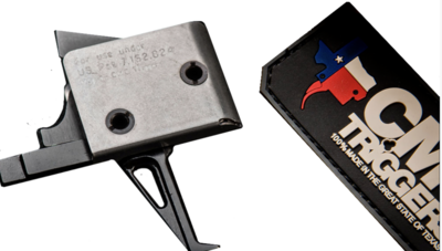 CMC Triggers 91503 Drop-In Single-Stage Flat Trigger with 3-3.50 lbs Draw Weight &amp; Black/Silver Finish for AR-15/AR-10