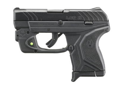 Ruger 13711 LCP II 380 ACP Caliber with 2.75&quot; Barrel, 6+1 Capacity, Black Finish Frame, Serrated Black Oxide Steel Slide &amp; Textured Polymer Grip Includes Viridian Green Laser