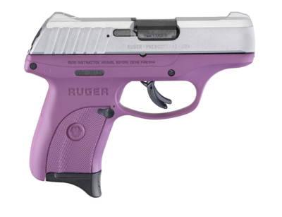 Ruger 3295 EC9s 9mm Luger Caliber with 3.12&quot; Barrel, 7+1 Capacity, Purple Finish Frame, Serrated Aluminum Cearkote Steel Slide &amp; Polymer Grip
