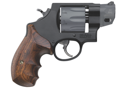 Smith &amp; Wesson 170245 Performance Center Model 327 357 Mag Caliber with 2&quot; Titanium Finish Barrel, 8rd Capacity Titanium Finish Cylinder, Matte Black Scandium Alloy Frame &amp; Finger Grooved Wood Grip
