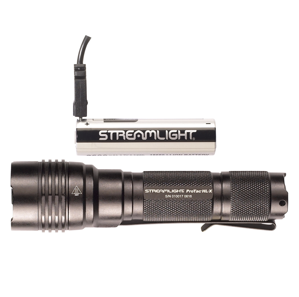Streamlight 88084 ProTac HL-X USB Black Anodized Aluminum White LED 65/400/1000 Lumens 330 Meters Range