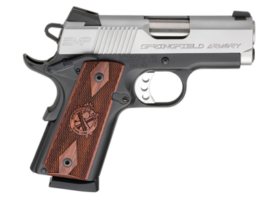 Springfield Armory PI9209LCA 1911 EMP Lightweight Compact *CA Compliant 9mm Luger Caliber with 3&quot; Barrel, 9+1 Capacity, Black Finish Aluminum Beavertail Frame, Serrated Stainless Steel Slide &amp; Thin-Li