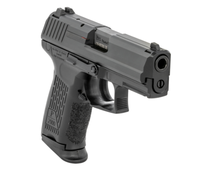 HK P2000 V2 LEM 9mm Luger Caliber with 3.66&quot; Barrel, 10+1 Capacity, Overall Black Finish, Picatinny Rail Frame, Serrated Steel Slide &amp; Interchangeable Backstrap Grip Includes 2 Mags