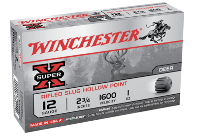 Winchester Ammo X12RS15 Super X 12 Gauge 2.75&quot; 1 oz Rifled Slug Hollow Point Shot 5 Bx