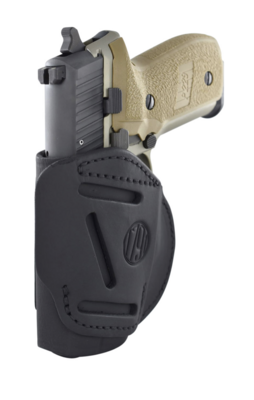 1791 Gunleather 4WH1SBLL 4-Way IWB/OWB 01 Stealth Black Leather Belt Clip Fits 3-4&quot; Barrel 1911 Left Hand
