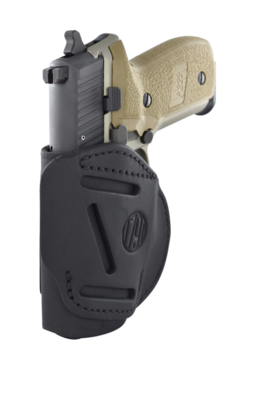1791 Gunleather 4WH2SBLL 4-Way IWB/OWB 02 Stealth Black Leather Belt Clip Fits Glock 42/43/43X/Ruger LCP/S&amp;W Bodyguard Left Hand