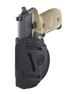 1791 Gunleather 4WH5SBLL 4-Way IWB/OWB 05 Stealth Black Leather Belt Clip Fits S&amp;W M&amp;P/Springfield XD/Glock 17/HK VP9 Left Hand