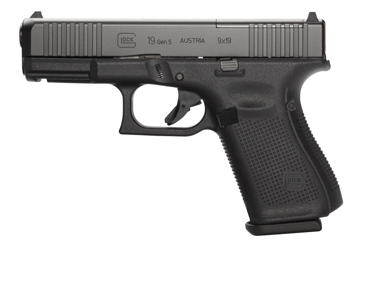 Glock G19 Gen5 Compact MOS 9mm Luger 4.02&quot; Glock Marksman Barrel 15+1, Black Frame &amp; MOS nDLC Slide, Rough Texture Modular Backstrap, Reversible Mag. Catch, Ambidextrous Slide Stop, Optics Ready