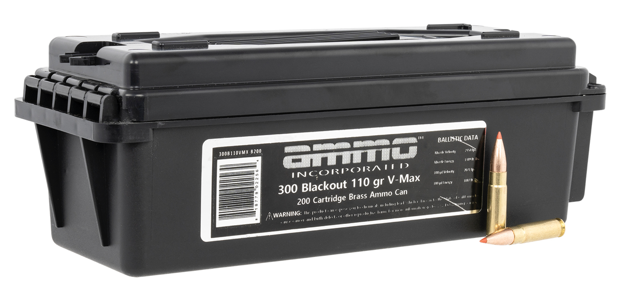 Ammo Inc Signature 300 Blackout 110 gr 2400 fps V-Max 200 Rounds Per Case