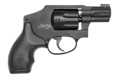 Smith &amp; Wesson Smith &amp; Wesson 103043 Model 43 Classic 22 LR Caliber with 1.88&quot; Barrel, 8rd Capacity Cylinder, Overall Matte Black Metal Finish, No Lock/Concealed Hammer Frame &amp; Finger Grooved Black Po