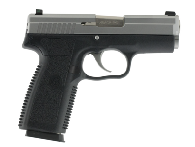 Kahr Arms KP4543N P *CA Compliant 45 ACP Caliber with 3.40&quot; Barrel, 6+1 Capacity, Black Finish Frame, Serrated Matte Stainless Steel Slide, Textured Polymer Grip &amp; TruGlo Night Sights