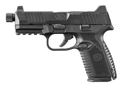 FN 66100838 509 Midsize Tactical 9mm Luger 4.50&quot; Threaded Barrel 10+1, Black Polymer Frame With Mounting Rail, Optic Cut Matte Black Stainless Steel Slide, No Manual Safety, Optics Ready