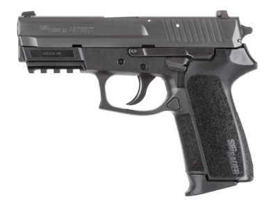 Sig Sauer E20229BSS SP2022 Carry 9mm Luger Caliber with 3.90&quot; Barrel, 15+1 Capacity, Overall Black Finish, Picatinny Rail Frame, Serrated Nitron Stainless Steel Slide &amp; Black Polymer Grip