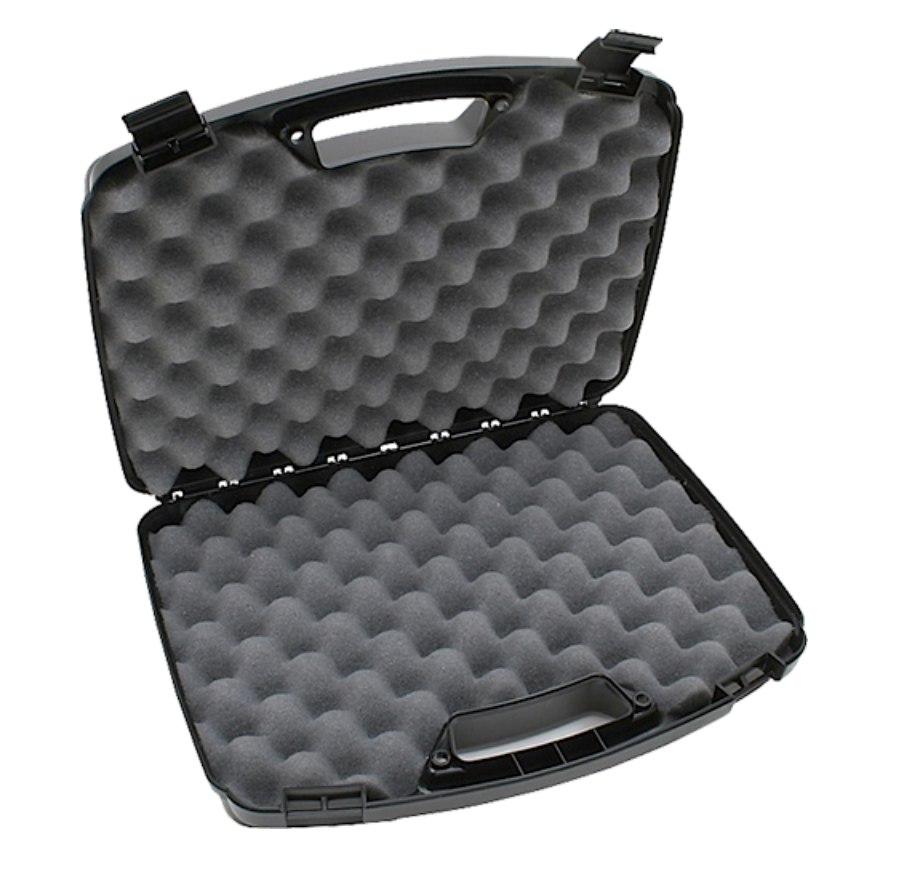 MTM Case-Gard 80940 Double Handgun Case made of Polypropylene with Textured Black Finish, Foam Padding &amp; Snap-Latches 14&quot; x 10&quot; x 3.10&quot; Interior Dimensions
