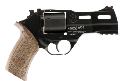 Chiappa Firearms 340219 Rhino 40DS 357 Mag Caliber with 4&quot; Black Anodized Finish Picatinny Rail/Vent Rib Barrel, 6rd Capacity Blued Finish Cylinder, Black Anodized Finish Aluminum Frame &amp; Walnut Grip