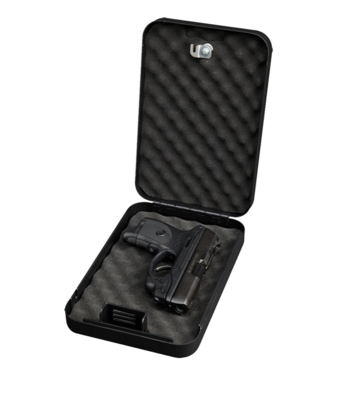 Bulldog BD1121 Personal Vault Key Entry Black Powder Coat Steel Holds 1 Handgun 9.50&quot; L x 6.50&quot; W x 2&quot; D