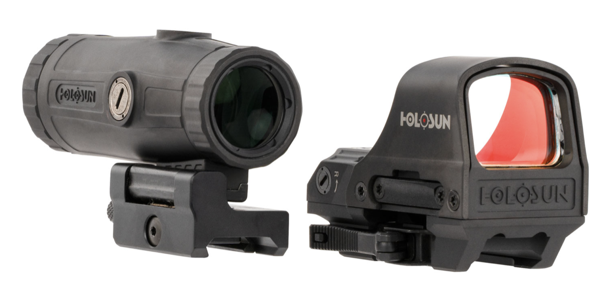 Holosun HS510CHM3X HS510C/HM3X Combo Black Anodized 1x 3x 2/65 MOA Red Circle w/Dot Reticle Includes Case