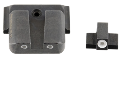 AmeriGlo SW801 Classic 3-Dot Night Sight Set Tritium Green with White Outline Front &amp; Rear Black Frame for S&amp;W M&amp;P