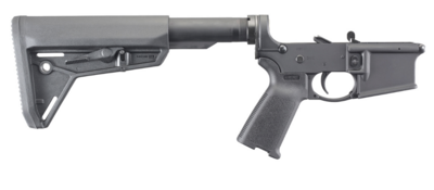 Ruger AR-556 Lower Hard Coat Anodized 7075-T6 Aluminum, Magpul MOE SL 6 Position Stock, Ruger Elite 452 Two Stage AR-Trigger, Magpul MOE Grip