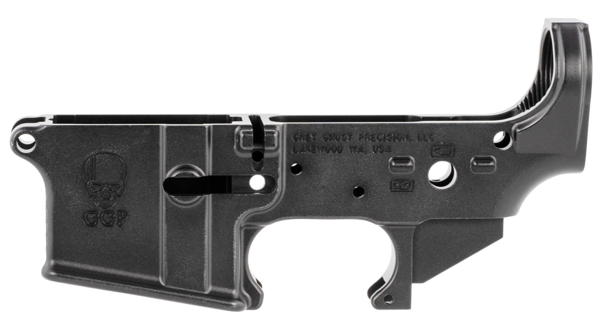 Grey Ghost Precision Cornerstone Lower Multi-Caliber Black Anodized Finish 7075-T6 Aluminum Material with Mil-Spec Dimensions for AR-Platform