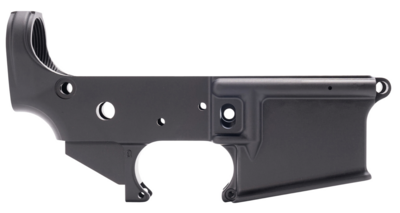 Anderson Stripped Lower Receiver Multi-Caliber Black Anodized Finish 7075-T6 Aluminum Material with Mil-Spec Dimensions for AR-15