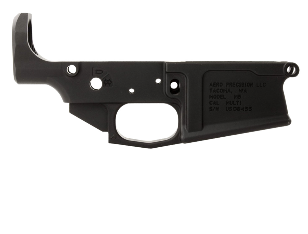 Aero Precision APAR308003C M5 Receiver Multi-Caliber Black Anodized Finish 7075-T6 Aluminum Material with Mil-Spec Dimensions for AR-10
