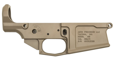 Aero Precision APAR308005C M5 Receiver Multi-Caliber Flat Dark Earth Cerakote Finish 7075-T6 Aluminum Material with Mil-Spec Dimensions for AR-10