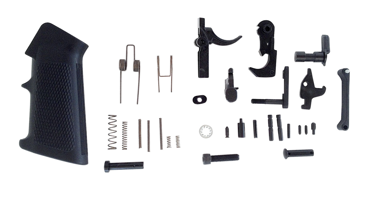 LBE Unlimited Complete Lower Parts Kit w/Pistol Grip &amp; Trigger Guard AR-15 Black