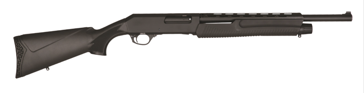 Dickinson 12 Gauge with 18.50&quot; Heat Shield Barrel, 3&quot; Chamber, 5+1 Capacity, Black Metal Finish &amp; Black Synthetic Stock Right Hand (Full Size)