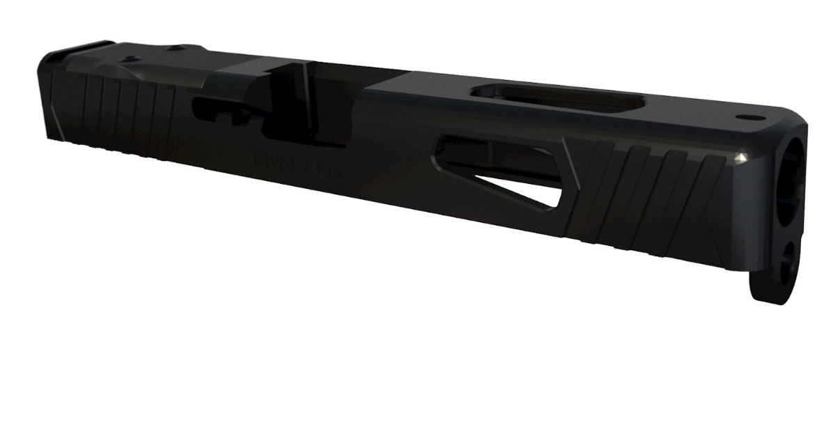 Rival Arms Precision Slide A1 QPQ Black 17-4 Stainless Steel with Front/Rear Serrations &amp; Doctor Optic Cut for Glock 17 Gen3