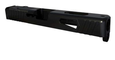 Rival Arms Precision Slide A1 QPQ Black 17-4 Stainless Steel with Front/Rear Serrations &amp; Doctor Optic Cut for Glock 17 Gen3