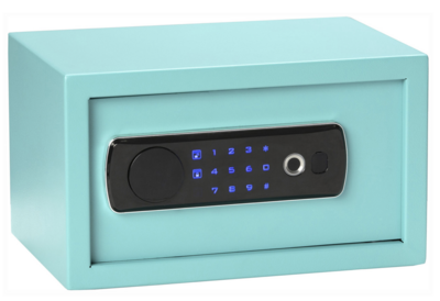 Bulldog Duo Digital Keypad/Biometric/Key Entry Teal Powder Coated Steel Holds 1 Handgun LED Keypad