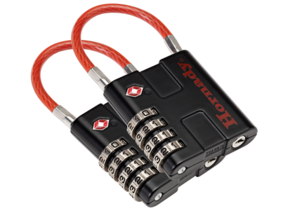 Hornady Rapid Safe TSA Lock Open With Combination Black/Red 2 Per Pkg