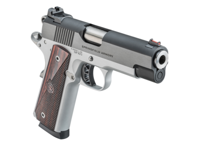 Springfield Armory PX9124L 1911 Ronin EMP 9mm Luger 10+1 4&quot; Bull Barrel, Satin Aluminum Cerakote Frame w/Beavertail, Serrated Blued Carbon Steel Slide, Hybrid Smooth/Checkered Textured Wood Grip
