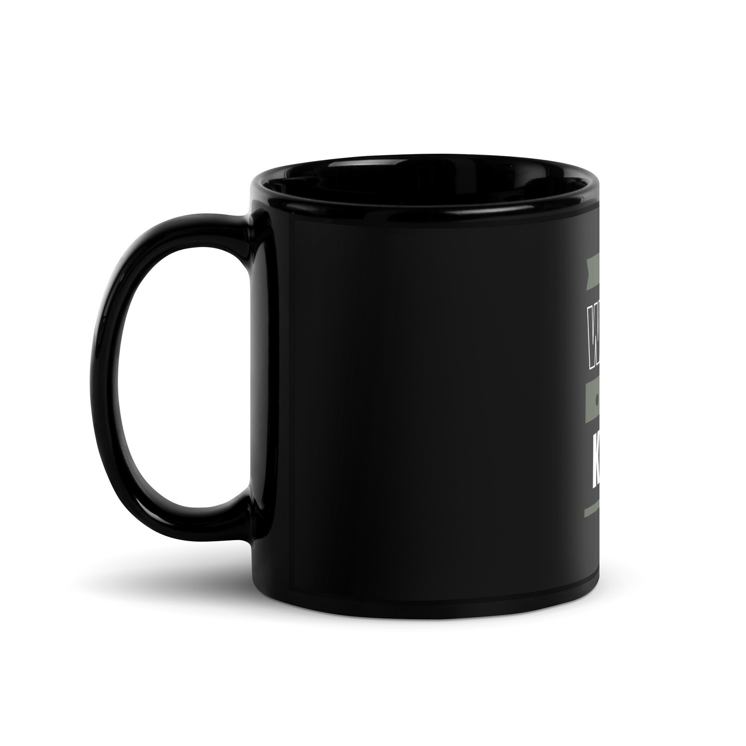Never Wound A Snake, Kill It - Harriet Tubman Glossy Black Mug, Size: 11oz