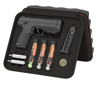 Byrna Technologies SX68300BLKKINETIC SD XL Kinetic Kit CO2 .68 Cal 5rd, Black Polymer, Picatinny Rail, Rubber Honeycomb Grip, C02 &amp; 15 Projectiles Included
