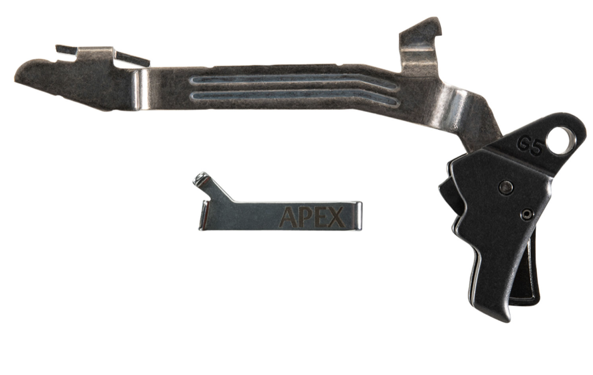 Apex Tactical 102116 Action Enhancement Trigger Kit Drop-in Trigger with Apex Trigger Bar &amp; Black Finish for Glock 17/19/19x/26/34/45 Gen5