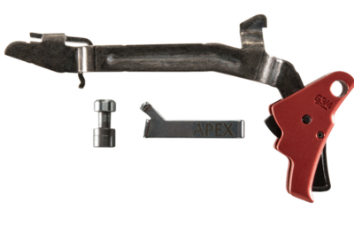Apex Tactical 102155 Action Enhancement Trigger Kit Drop-in Trigger with Gen3 Factory Trigger Bar &amp; Red Finish for Glock 17,17L,19,22-27,31-35 Gen3-4