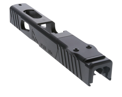 Rival Arms RA10G202A Precision Slide A1 QPQ Black 17-4 Stainless Steel with Front/Rear Serrations &amp; RMR Optic Cut for 9mm Luger Glock 19 Gen3