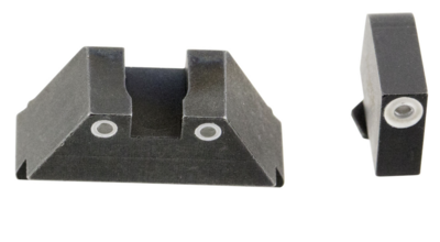 AmeriGlo GL329 Tall Suppressor Height Sight XL Set Tritium Green with White Outline Front &amp; Rear Black Frame for Most Glock Gen1-5 (Except 42,43)