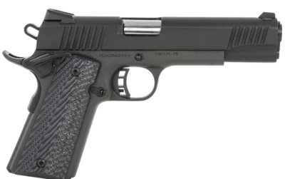Rock Island M1911-A1 Standard FS 45 ACP 8+1 5&quot; Barrel, Black Parkerized Steel Frame w/Beavertail, Parkerized Serrated Slide, Black/Gray G10 Grip, Grip Safety