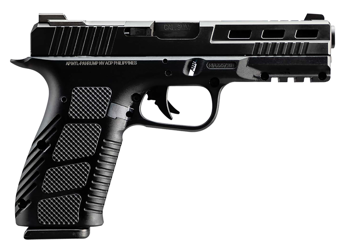 Rock Island 56625 STK100 9mm Luger Caliber with 4.50&quot; Barrel, 17+1 Capacity, Overall Black Anodized Finish Aluminum, Picatinny Rail/Beavertail Frame, Serrated Slide &amp; Black Aluminum Grip